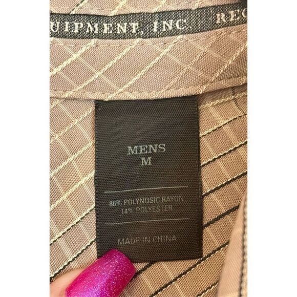 REI Lightweight Relaxed Fit Breezy Short Sleeve Plaid Button Up Shirt Medium - Picture 4 of 8